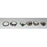 Collection of Silver fashion rings