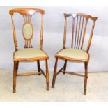 Pair of upholstered bedroom chairs