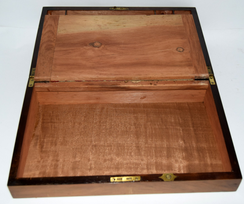 Walnut writing slope with one inkwell - Image 6 of 7