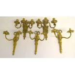 5 brass candle wall lights
