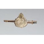 A 9ct gold Royal Navy Transport sweetheart brooch