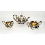 3 Piece William IV Silver Tea Set Hallmarked London 1830. 58oz
