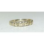 9ct white gold ladies diamond baguette cut ring size L