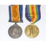 A WW1 medal pair named to 19007 Private HG Kett of the Queens Regiment