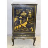Chinese lacquered cabinet with fitted shelves. 115 x 65 x 45cm