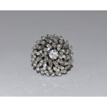Ladies 14k art deco style cocktail ring Approx. 90 Diamonds approx4.5ct Size L