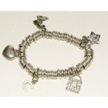 Genuine Links of London silver sweetie charm bracelet with h/m