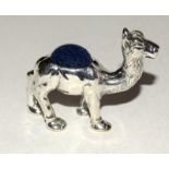 Silver camel pin cushion