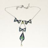 Fine silver and enamel set necklace