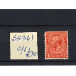 KGV 1d SG361 Mint Never Hinged Rare cv £70