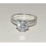 Silver and CZ engagement style ring