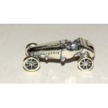 Cast silver vintage car