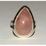 Silver fashion ring with pear shape Tourmaline stone size P
