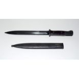 WW2 Third Reich knife bayonet in its steel scabbard