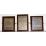 3 Sampler prints by Anne Garnel. June 1826. 41 x 26cm