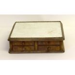 Dentist's four drawer antique instrument tray