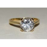 9ct gold ladies solitaire ring size Q