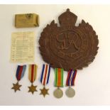 A WW2 Royal Engineers medal group of five including the France & Germany Star with posting box and