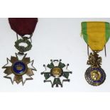 A Belgian Order of the Crown with French Legion d'Honneur and Medaille Militaire medals