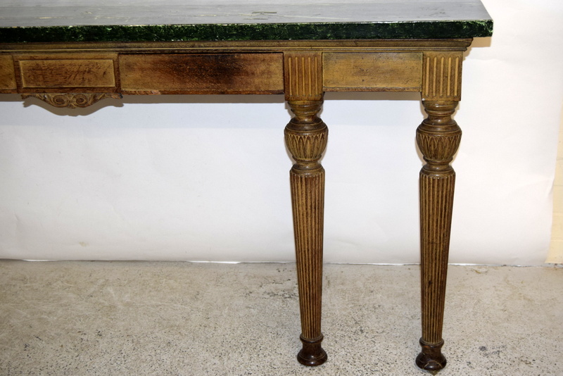 Column Leg Marble topped Console Table. 81 x 172 x 46cm - Image 2 of 3