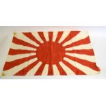 A silk Rising Sun Japanese flag 91cms x 59cms brought back to the UK in 1946 by a member of the