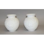 Pair of Kaiser Bisque vases. Signed to Base. No. 0354