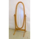 Pine cheval dressing mirror