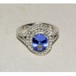 14ct White gold 1/2 White diamond 2.26 cttw Tanzanite ring - GH - S11. Bought on Board Queen