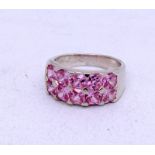 9ct white gold pink tourmaline ring