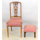 Inlaid Edwardian chair and stool