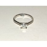 18ct fine quality single stone diamond ring approx 1.1ct. Size N