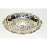 Silver embossed oval dish 30 x 22