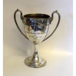 A impressive silver plated trophy 33cms high Presented by Colonel Llewellen Palmer to the 4th