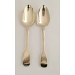 Pair of silver serving spoons Hallmarked London 1863-1865. 155g