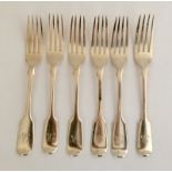 6 silver dessert forks hallmarked London 1874. 306g