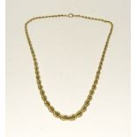 9ct gold graduated rope chain 11g