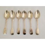 6 silver dessert spoons hallmarked 1876-1887 319g