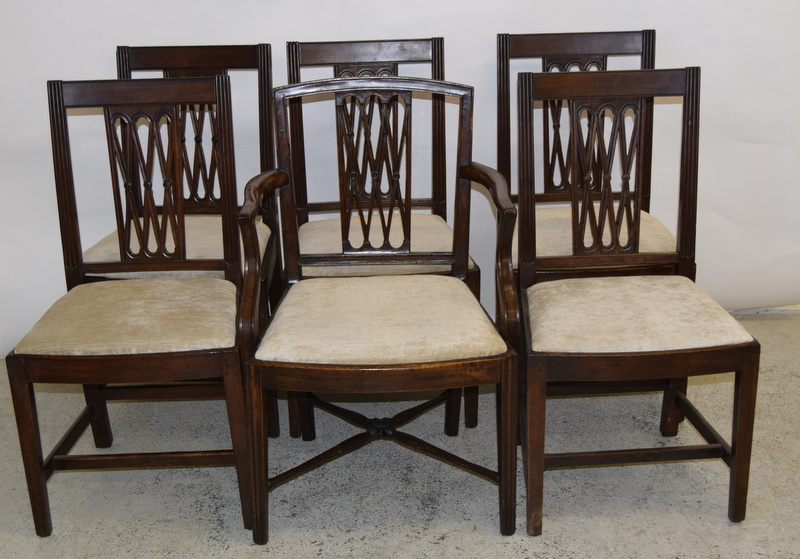 Set of 6 Georgian mahogany chairs to include 1 carver