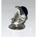 Silver pincushion in the form of Mr Punch