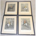 Set of 4 framed horse prints. 80 x 61cm