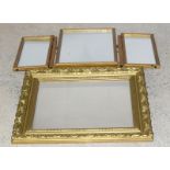 Triplex dressing table mirror and a gilt ornate framed mirror