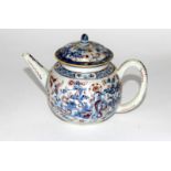 Chinese Famile vert teapot with blue & orange floral design