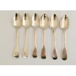 6 silver tea spoons. 135g