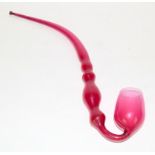 C1880 Cranberry Glass Pipe