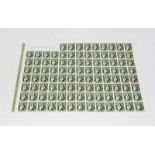 Spain sheet of 100 x 70 cts Mint (folded) stamps Series Murillo (Immaculada Conception