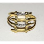 9ct gold ladies diamond gate ring size S