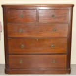 Mahogany 2 over 3 chest of drawers. 120 x 118 x 50