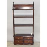 Mahogany bookshelf with 4 drawers. 109 x 52 x 17cm