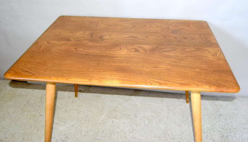 Ercol Blonde Small dining table with a fitted paper rack under ,75x100x70cm - Image 4 of 6