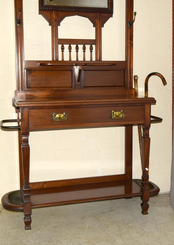 Art Nouveau Mahogany hall stand. 215 x 110 x 36cm - Image 3 of 5